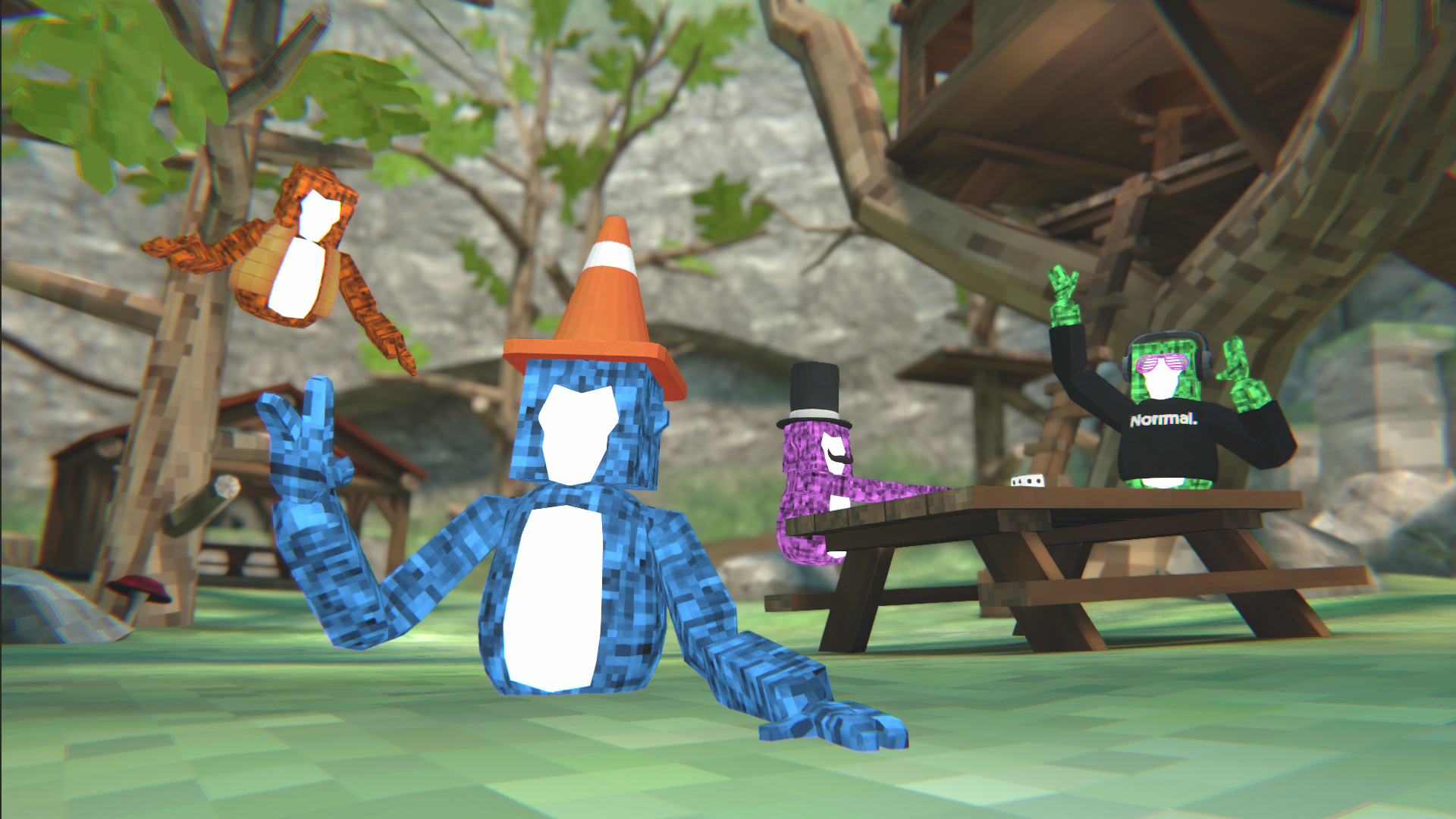 Primal Link characters in a colorful VR scene